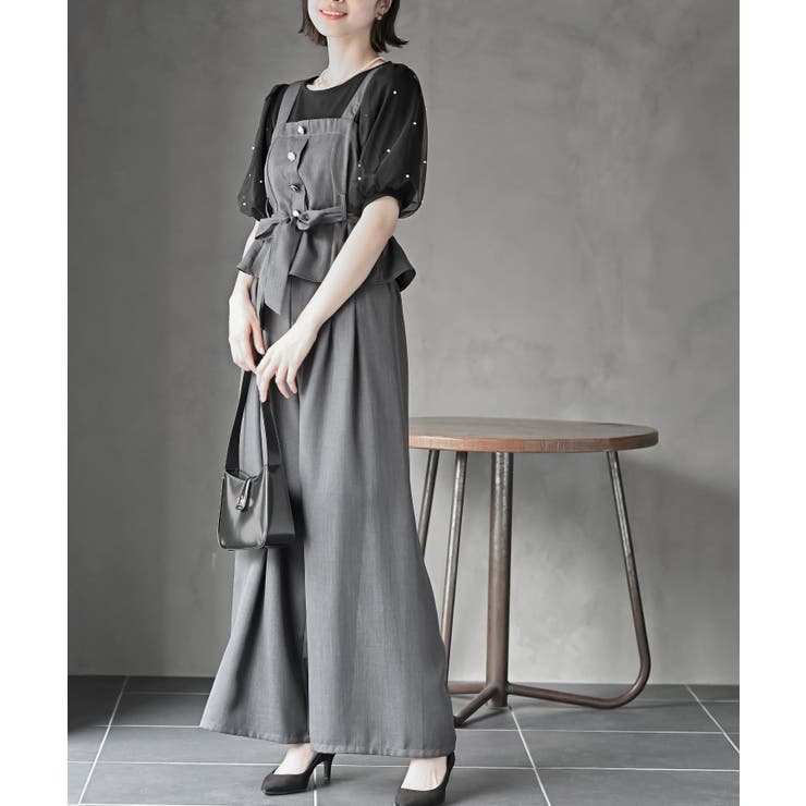 popo様 リクエスト 17点セット 多釦ビスチェ×ワイドパンツセットアップ[品番：RPSW0003672