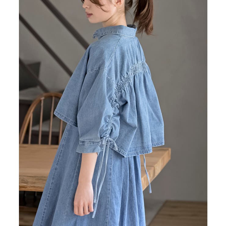 ドロスト８分袖シャツ×キャミワンピースデニムセットアップ | rps | 詳細画像19 