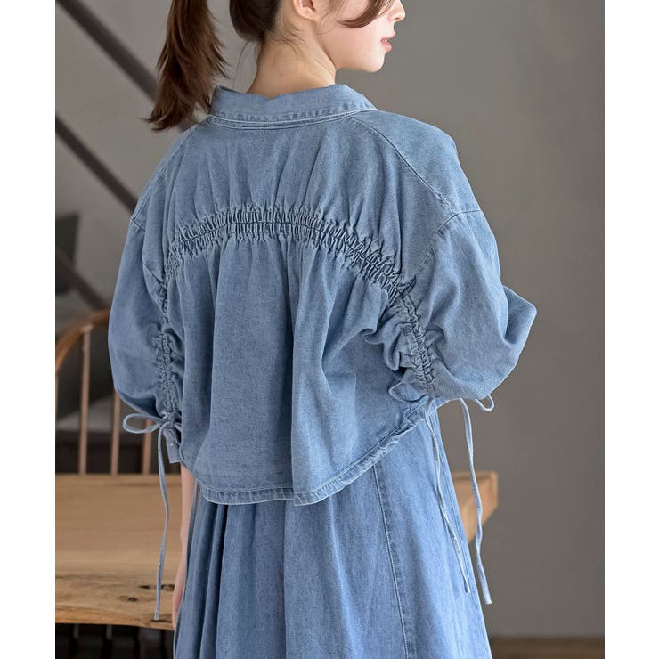 ドロスト８分袖シャツ×キャミワンピースデニムセットアップ | rps | 詳細画像20 