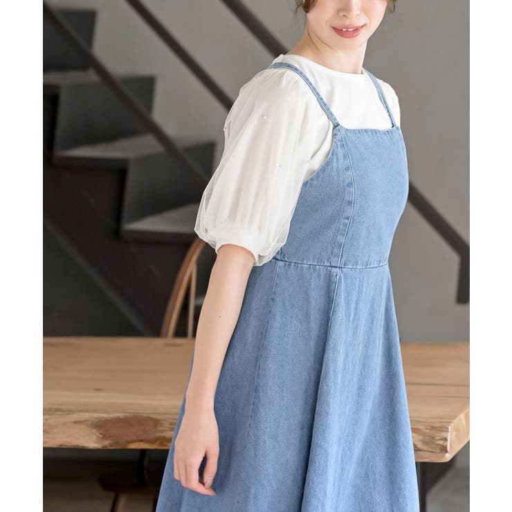 ドロスト８分袖シャツ×キャミワンピースデニムセットアップ | rps | 詳細画像26 