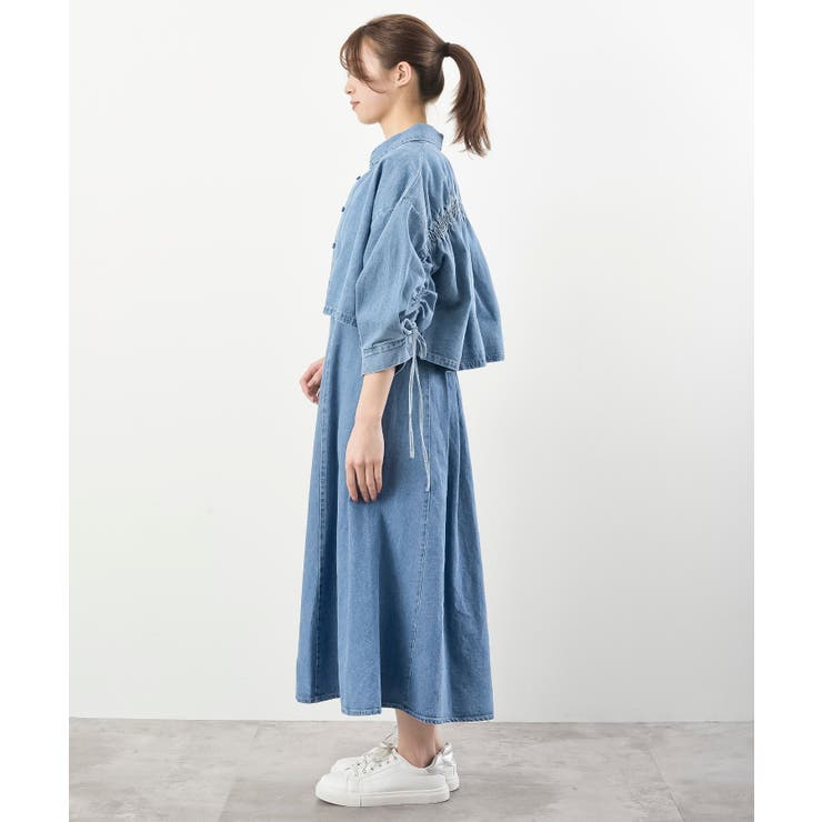 ドロスト８分袖シャツ×キャミワンピースデニムセットアップ | rps | 詳細画像27 