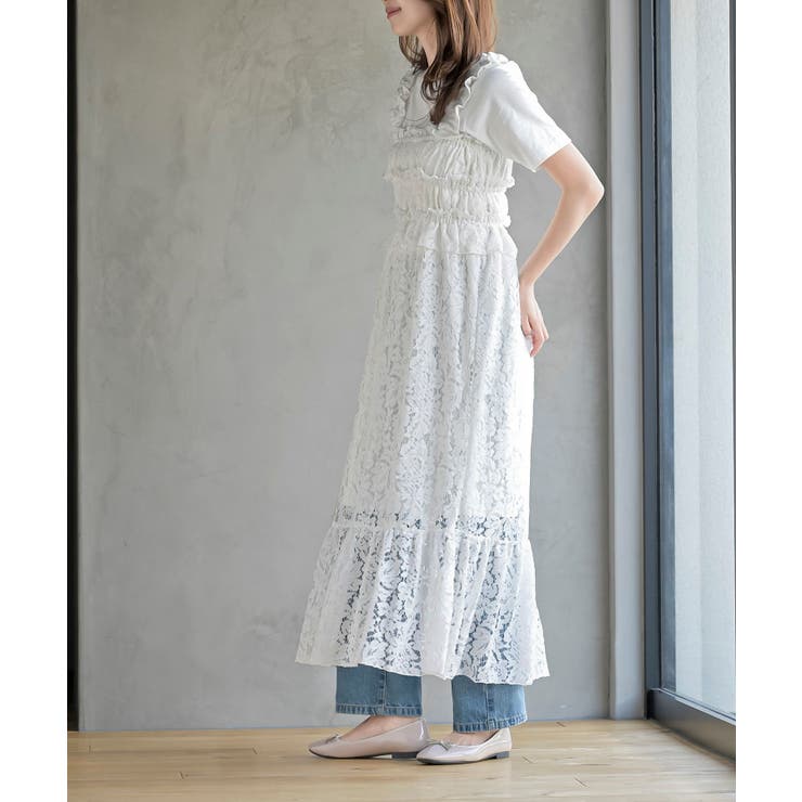 レースシャーリングキャミワンピース | rps | 詳細画像5 