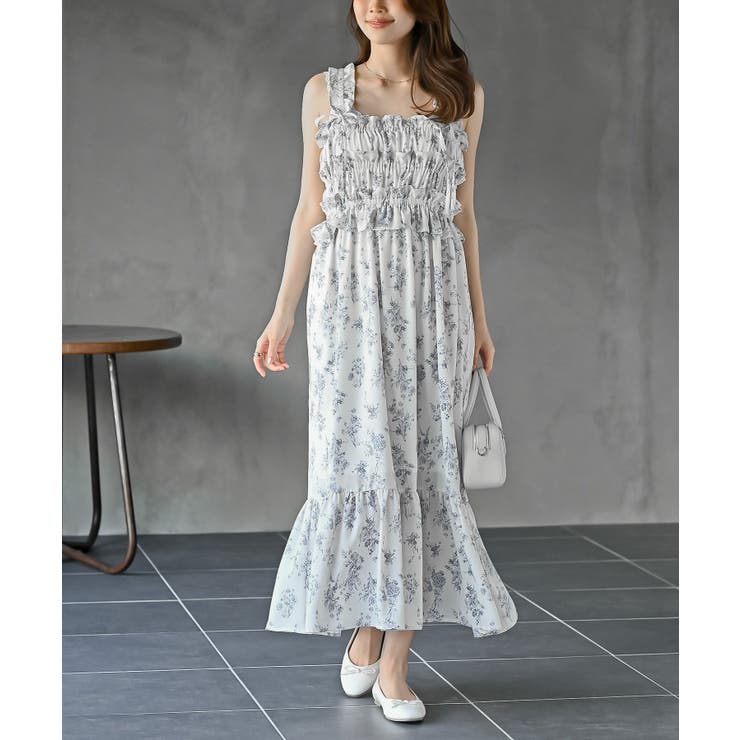 リボン付きシャーリングキャミワンピース | rps | 詳細画像1 