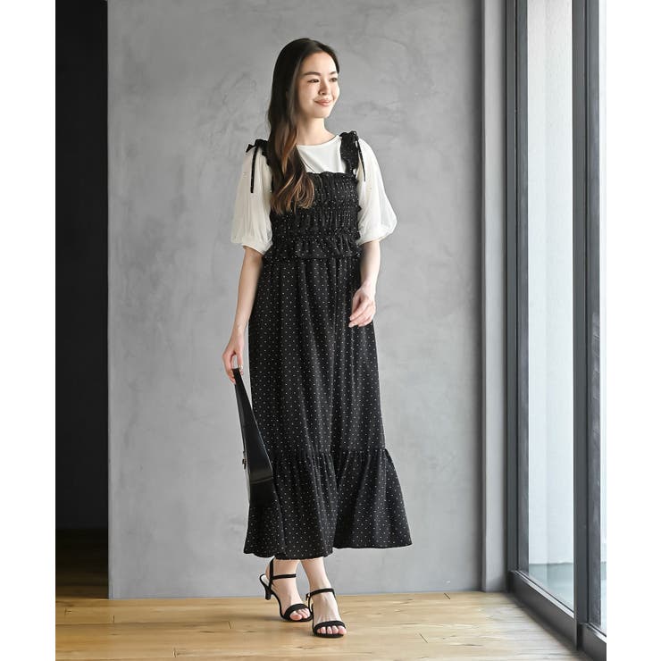 リボン付きシャーリングキャミワンピース | rps | 詳細画像11 