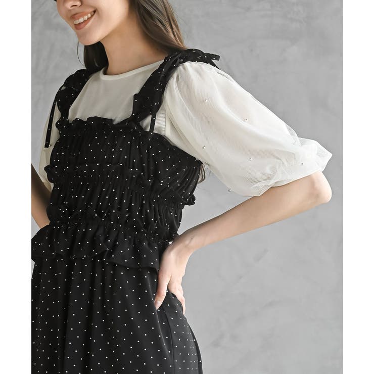 リボン付きシャーリングキャミワンピース | rps | 詳細画像16 