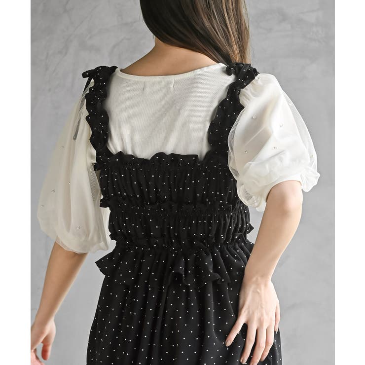 リボン付きシャーリングキャミワンピース | rps | 詳細画像17 