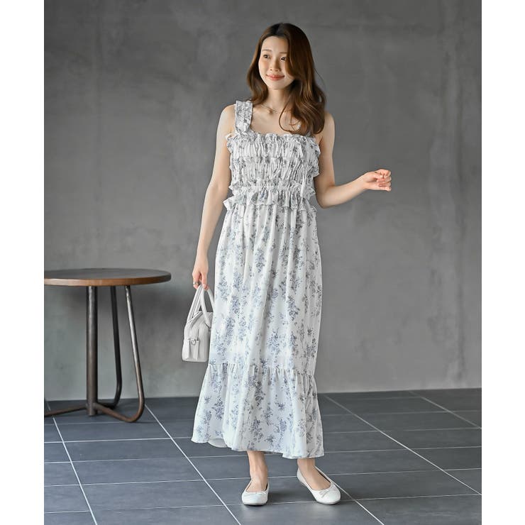 リボン付きシャーリングキャミワンピース | rps | 詳細画像2 