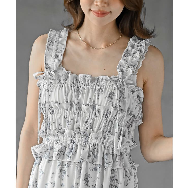 リボン付きシャーリングキャミワンピース | rps | 詳細画像6 