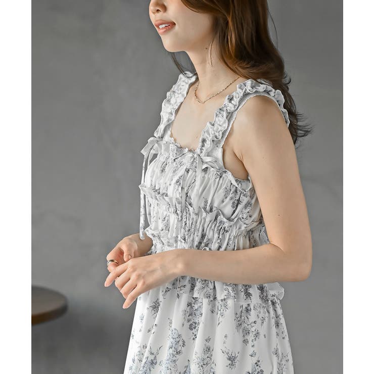 リボン付きシャーリングキャミワンピース | rps | 詳細画像7 