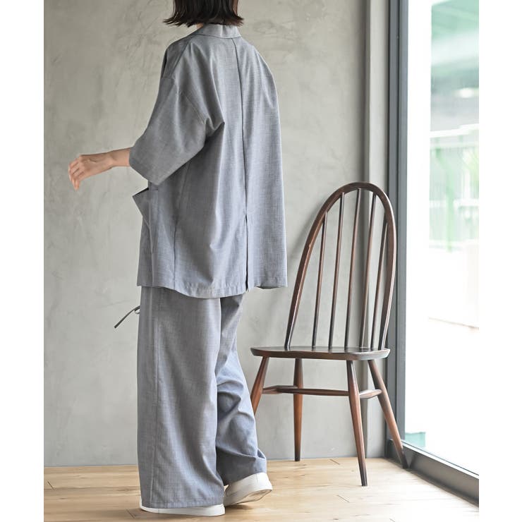 パンツセット ワイドレッグ シック ツーピース ジャケット 韓国 パンツセット ワイドレッグ シック ツーピース ジャケット 韓国
