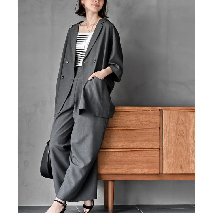 CHACグレー | ダブルビッグジャケット×ワイドパンツセットアップ | rps