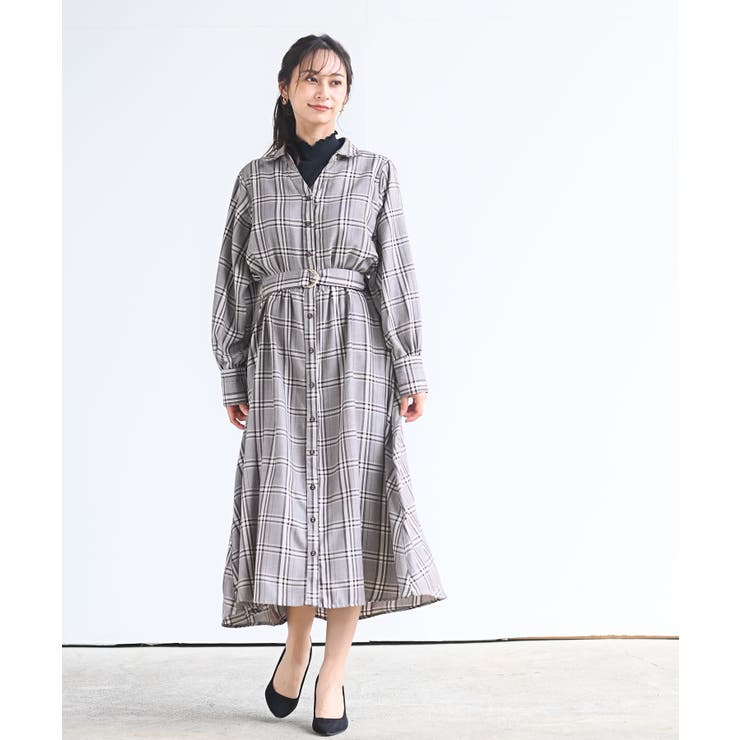 DAKS チェック柄ワンピース エレガントスタイル 大人カジュアル 38