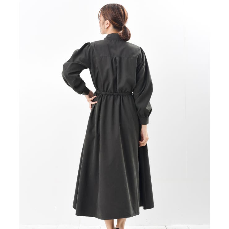 新品・タグ付き【MODE NORM CORE】 テロテロミリタリーポケワンピース ベルト付きボータイワンピース[品番：RPSW0001927]｜rps（アール