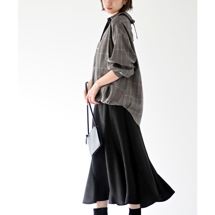 ＢＡＣＫレースアップ裾タックチェックブラウス | rps | 詳細画像3 