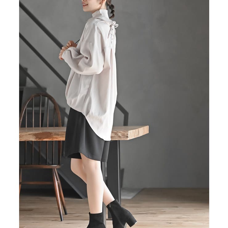 ＢＡＣＫレースアップ裾タックブラウス | rps | 詳細画像22 