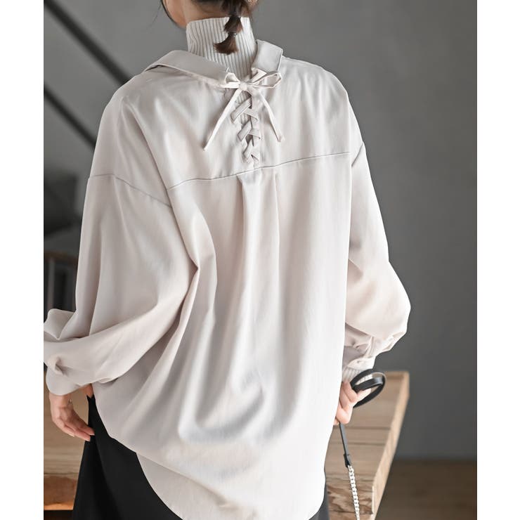 ＢＡＣＫレースアップ裾タックブラウス | rps | 詳細画像25 