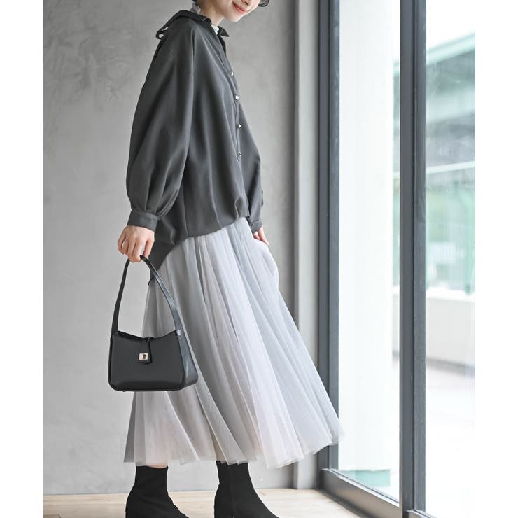 ＢＡＣＫレースアップ裾タックブラウス | rps | 詳細画像5 