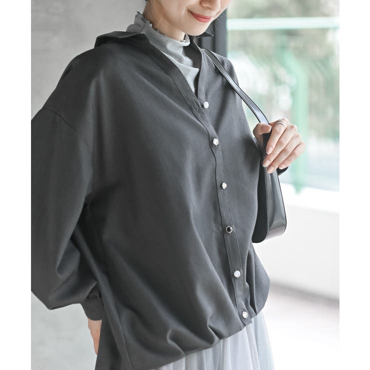 ＢＡＣＫレースアップ裾タックブラウス | rps | 詳細画像7 