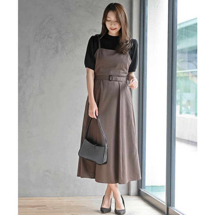 パイピングショートシャツキャミワンピースセットアップ[品番