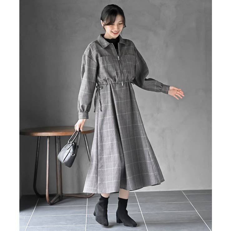 シャツブルゾン×キャミワンピースセットアップ[品番：RPSW0004056