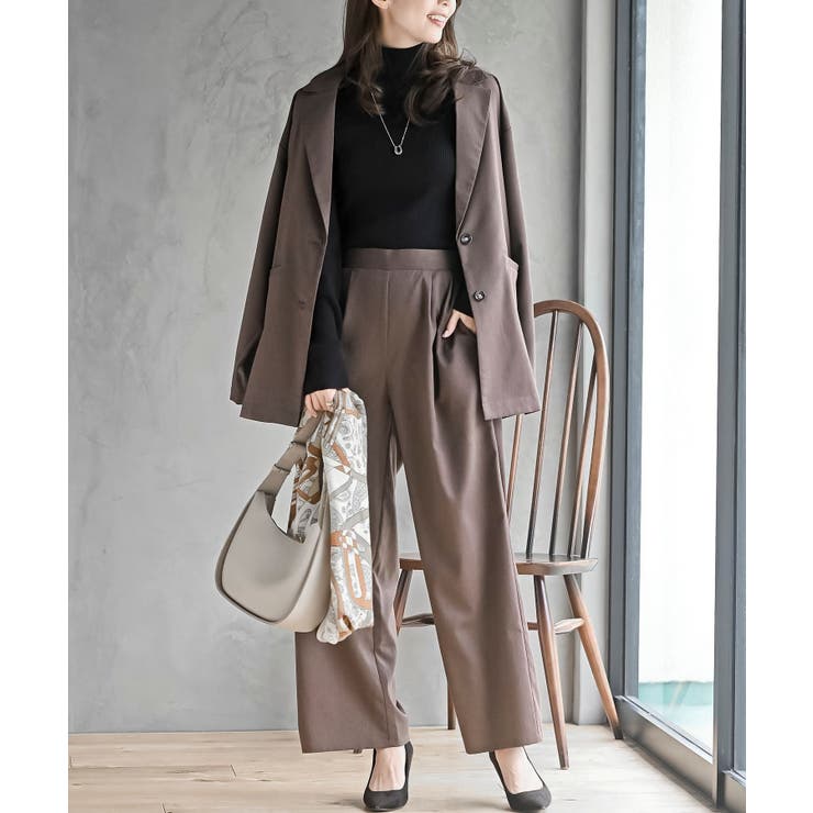 ブラウン | テーラージャケット×ワイドパンツセットアップ | rps