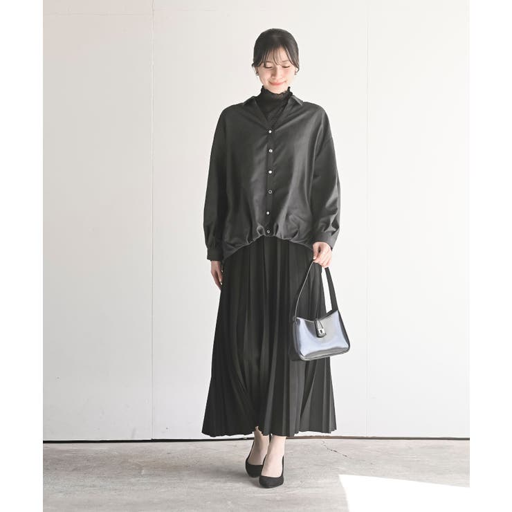 ＢＡＣＫレースアップ細コール裾タック多釦ブラウス | rps | 詳細画像10 