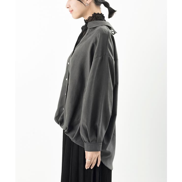 ＢＡＣＫレースアップ細コール裾タック多釦ブラウス | rps | 詳細画像26 