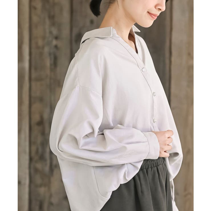 ＢＡＣＫレースアップ細コール裾タック多釦ブラウス | rps | 詳細画像9 