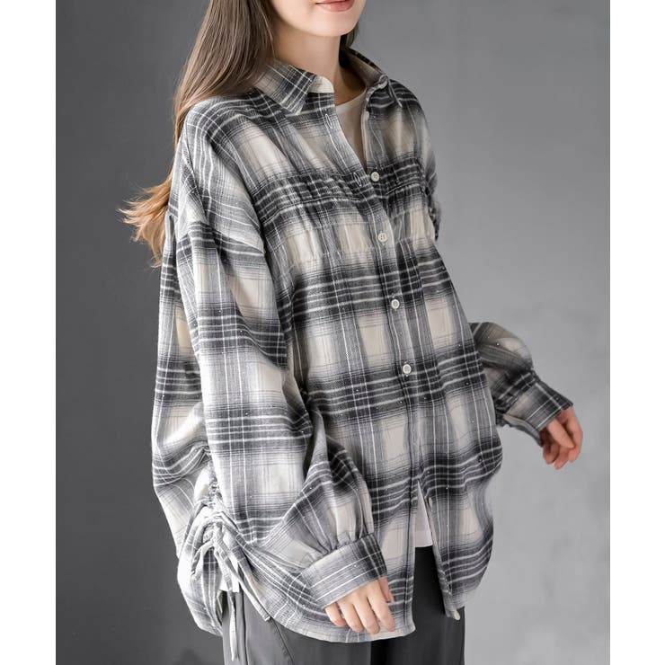 アイボリー | ホットフィックスチェックシャーリングシャツ | rps