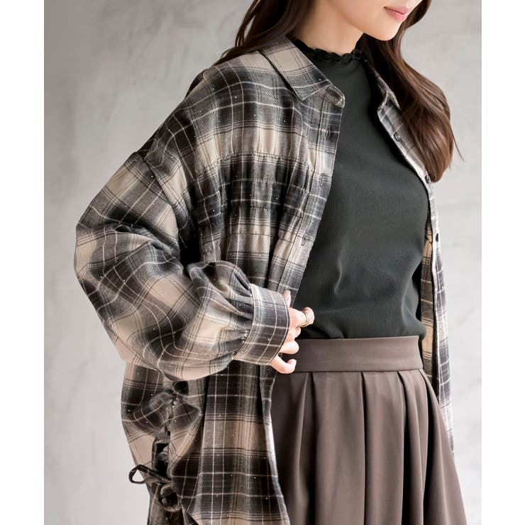 ブラウン | ホットフィックスチェックシャーリングシャツ | rps