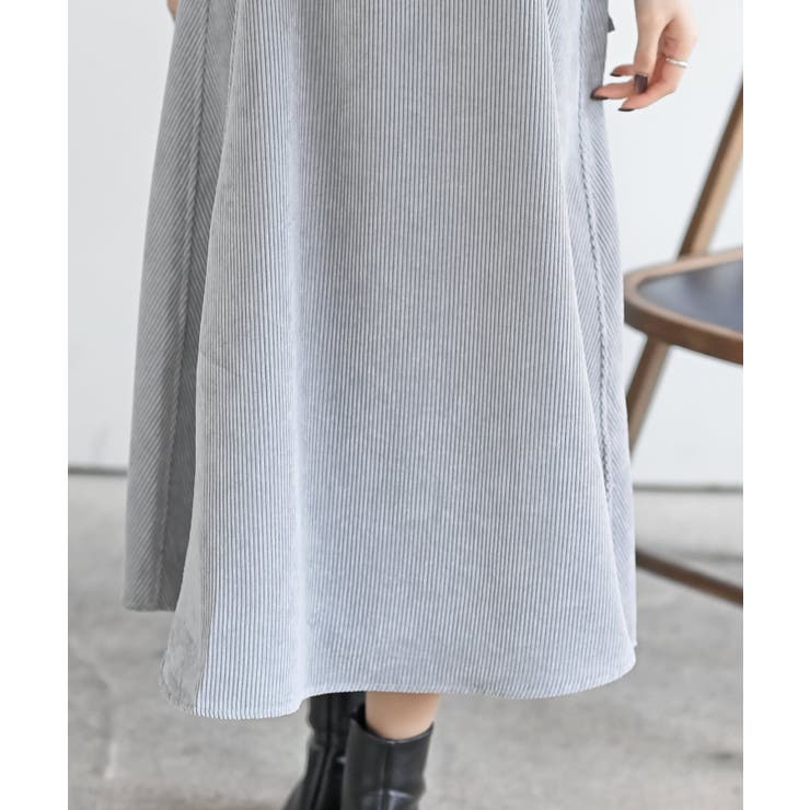 シャツブルゾン×キャミワンピース太コールセットアップ | rps | 詳細画像19 