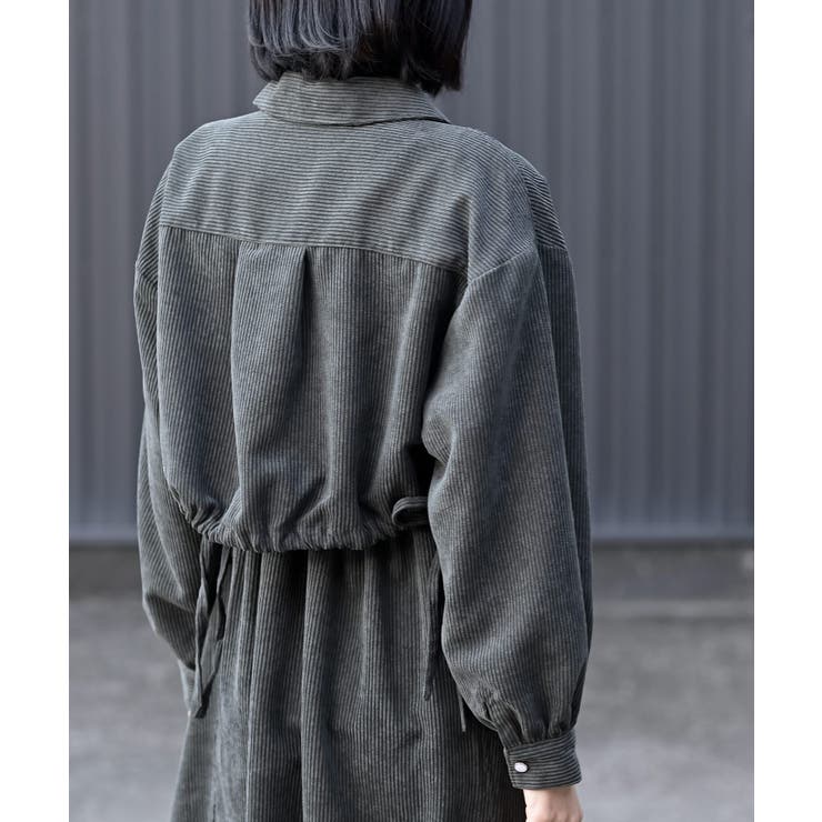 シャツブルゾン×キャミワンピース太コールセットアップ | rps | 詳細画像27 