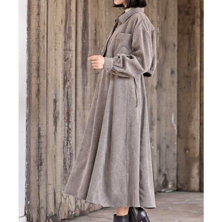 シャツブルゾン×キャミワンピース太コールセットアップ | rps | 詳細画像32 