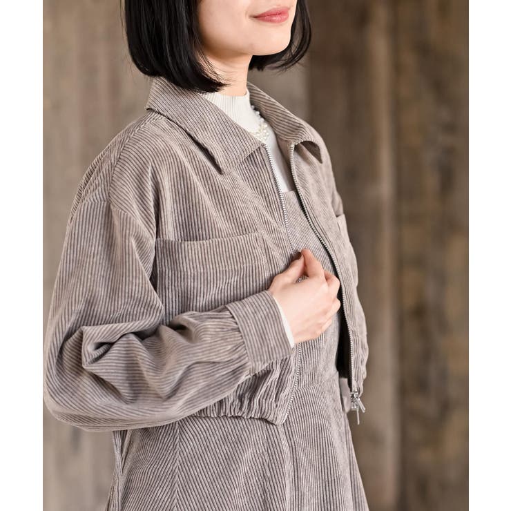 シャツブルゾン×キャミワンピース太コールセットアップ | rps | 詳細画像35 