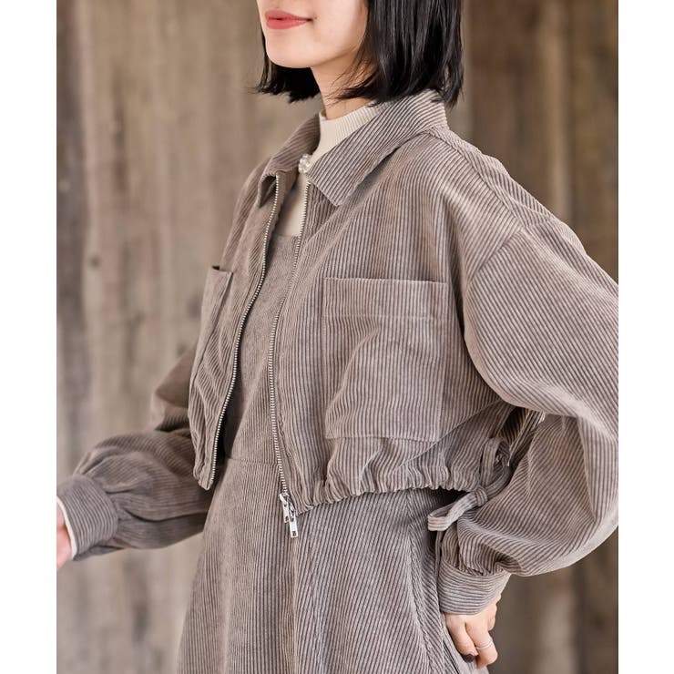 シャツブルゾン×キャミワンピース太コールセットアップ | rps | 詳細画像37 