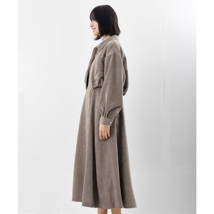 シャツブルゾン×キャミワンピース太コールセットアップ | rps | 詳細画像44 