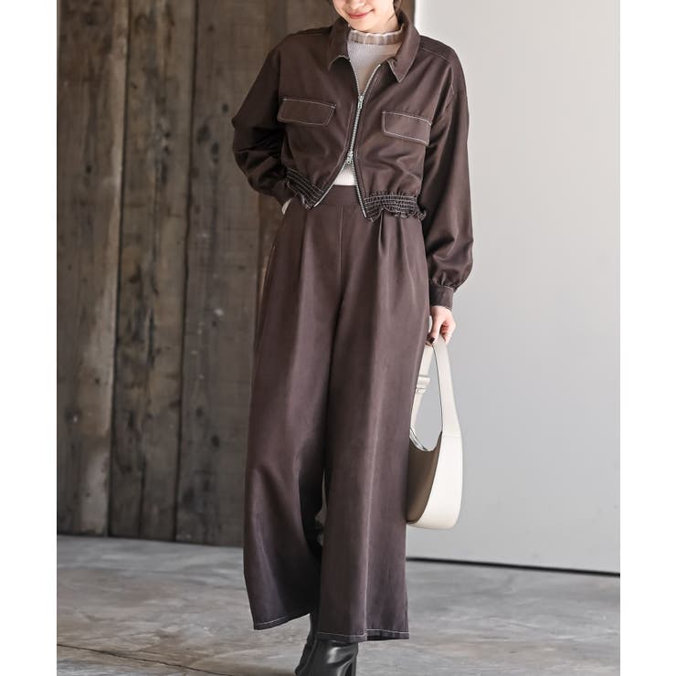 ブラウン | マイクロコールショートジャケット×パンツセットアップ | rps