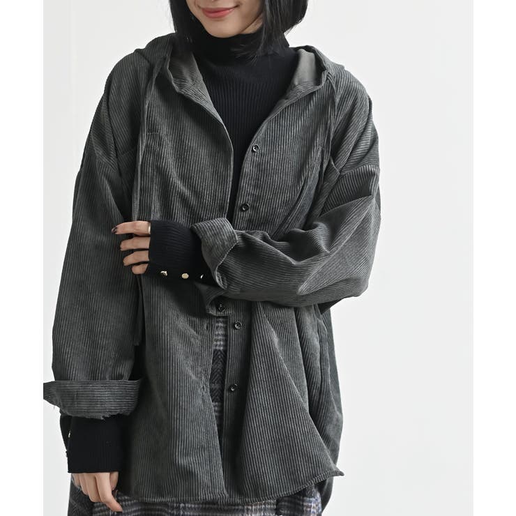 CHACグレー | 太コールフードシャツ | rps