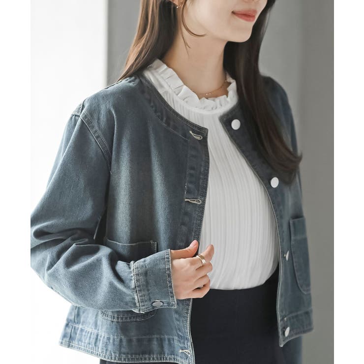 ノーカラーデニムジャケット[品番：RPSW0003607]｜rps（アール