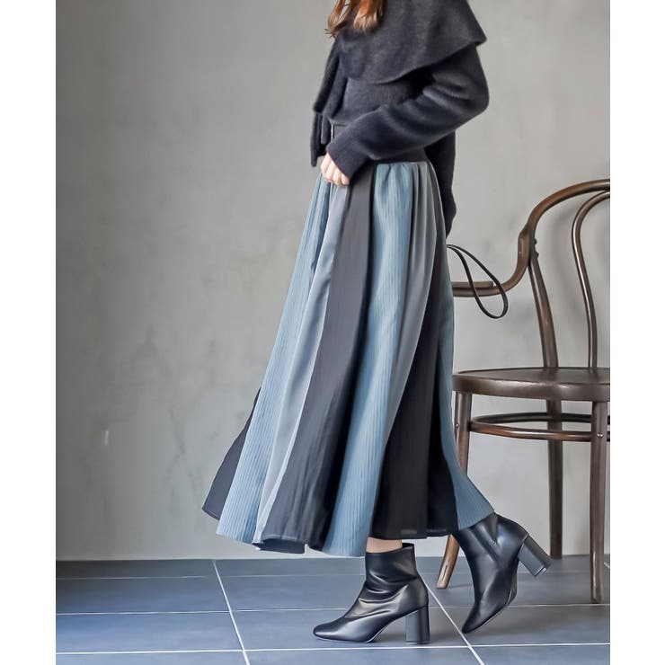 AT パッチワーク 革スカート MURUA スカート ZIPスリットフェイクレザースカート : ZOZOTOWN