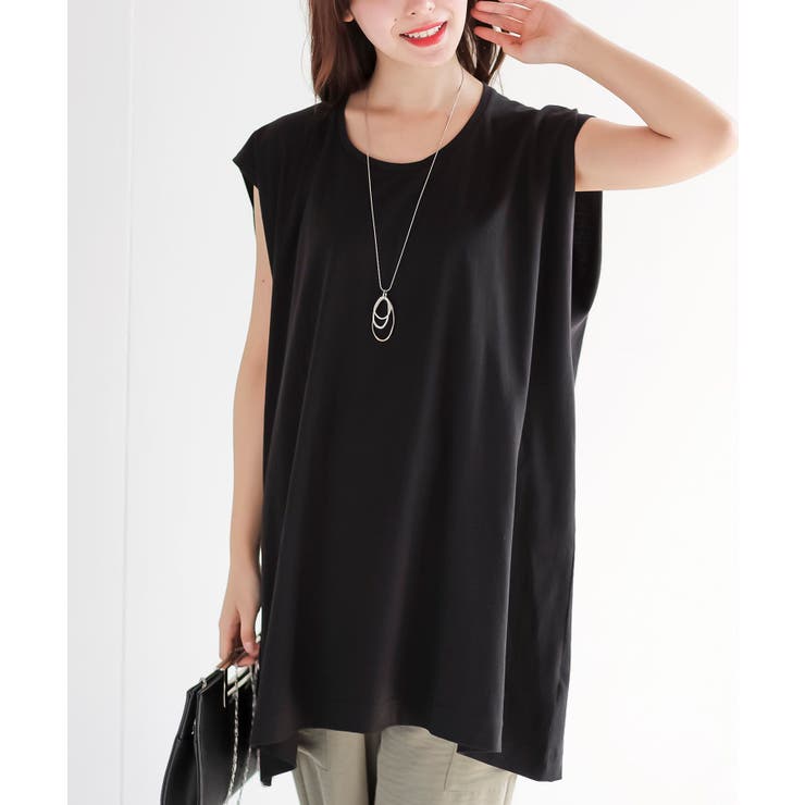 ブラック | フレンチスリーブチュニックＴ | rps