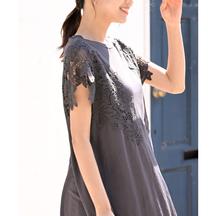 レース袖カットチュニック | rps | 詳細画像15 