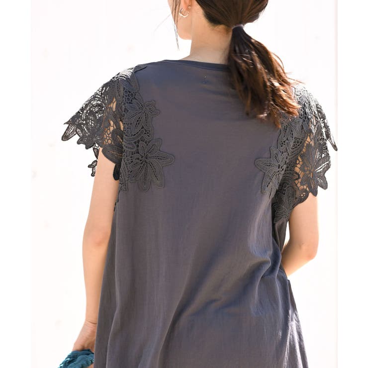 レース袖カットチュニック | rps | 詳細画像16 