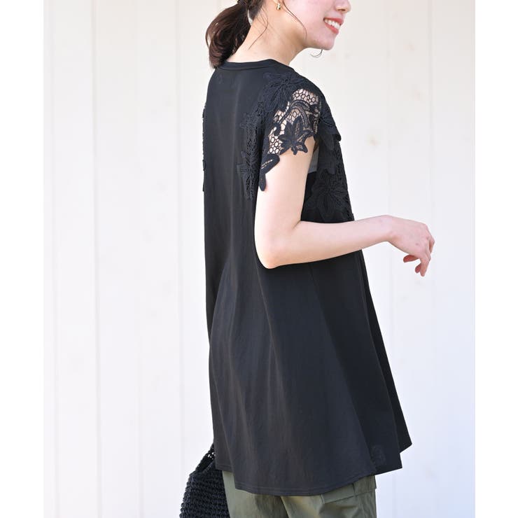 レース袖カットチュニック | rps | 詳細画像23 