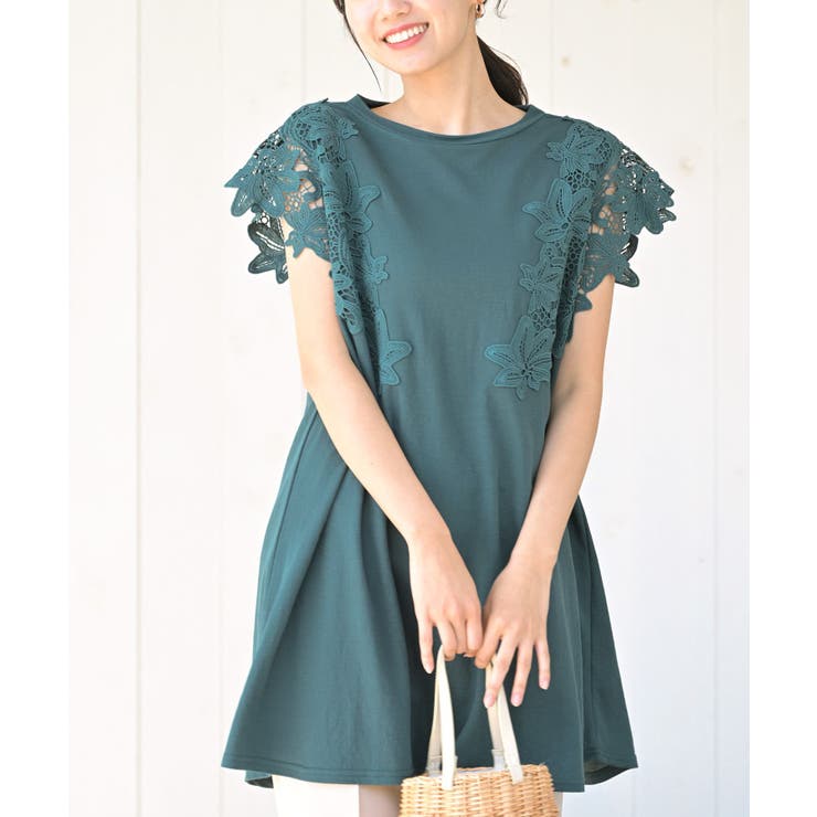 レース袖カットチュニック | rps | 詳細画像31 