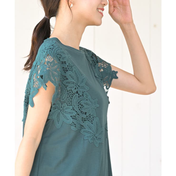 レース袖カットチュニック | rps | 詳細画像32 