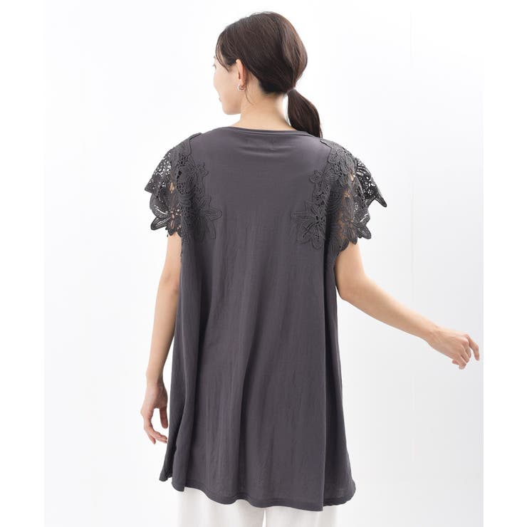 レース袖カットチュニック | rps | 詳細画像37 