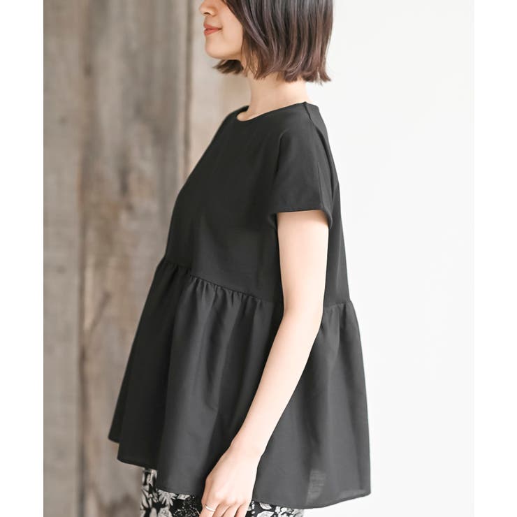 異素材切替ペプラムＴシャツ | rps | 詳細画像15 