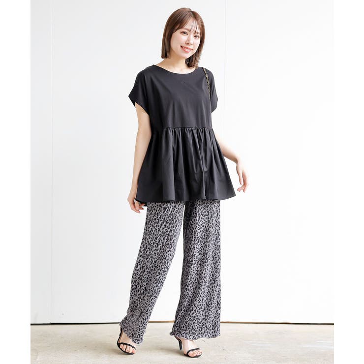 異素材ペプラムTシャツ（カットソー/Tシャツ）｜SNIDEL