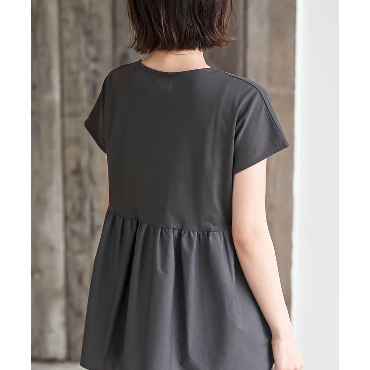 異素材ペプラムTシャツ(508140819)｜阪急百貨店公式通販サイト